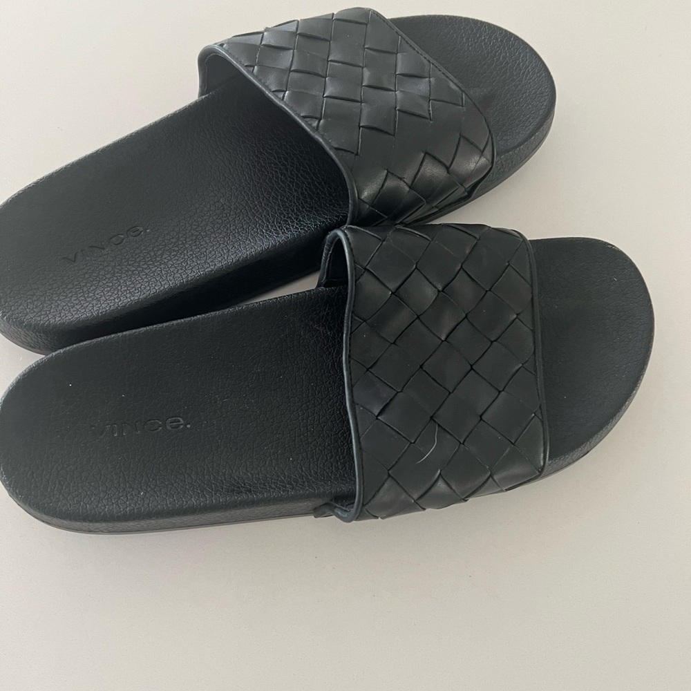 Vince Men's Watley 2 Leather Pool Slides Size 11